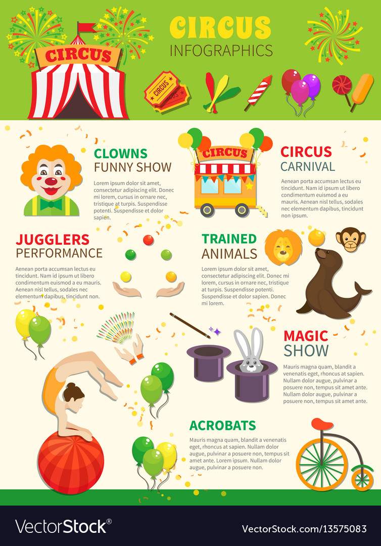 Circus infographics set Royalty Free Vector Image