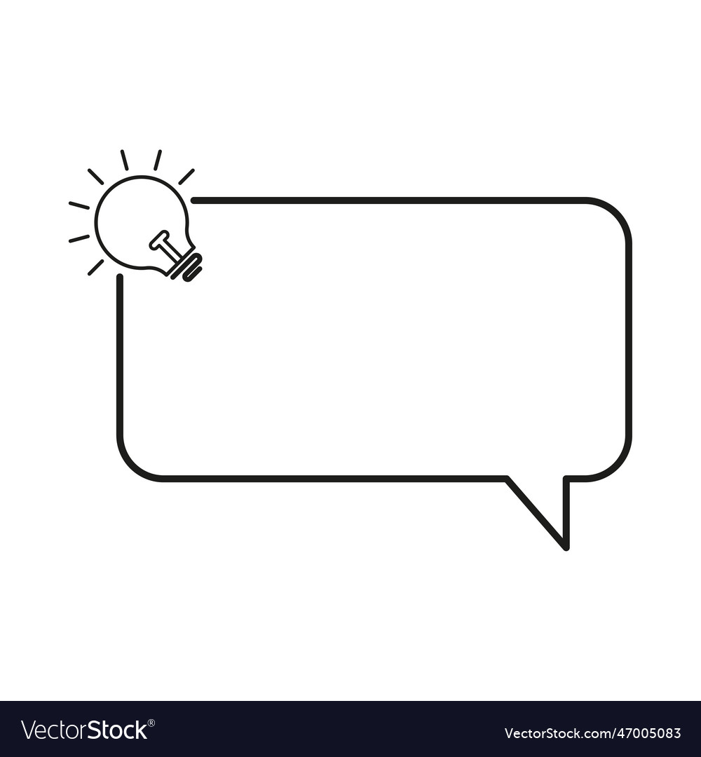 Frame message light bulb black background text Vector Image