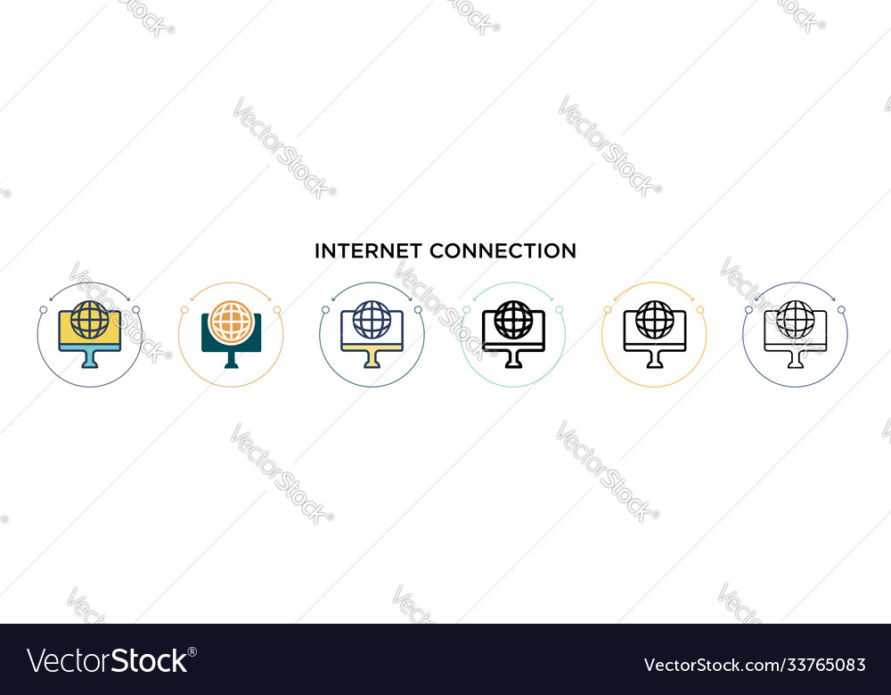 Internet connection icon in filled thin line