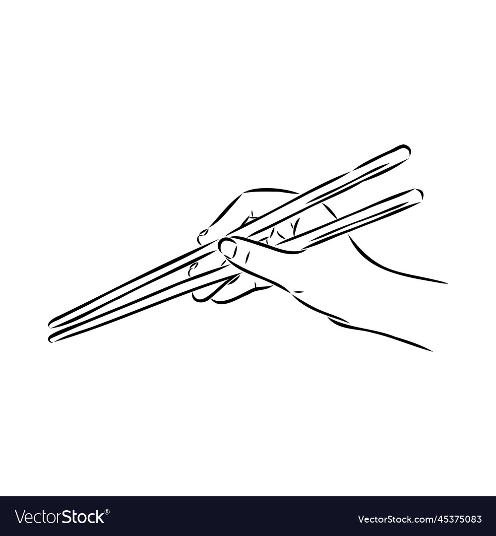 Japanese chopsticks hand with chinese sticks Vector Image