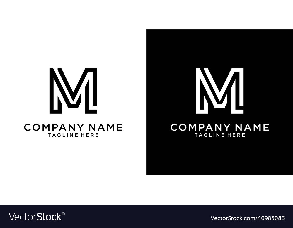 M or mm initial letter logo design Royalty Free Vector Image