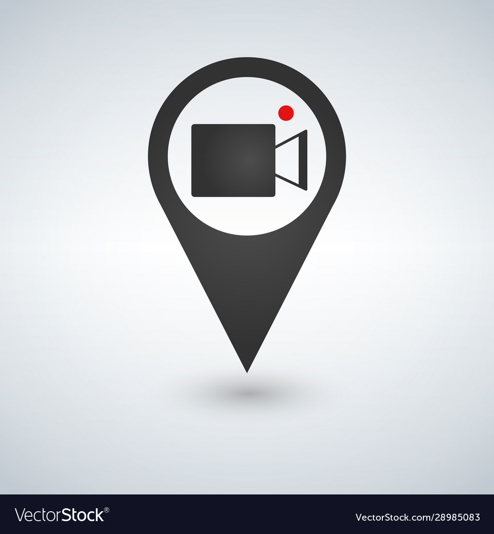 Map pointer with cinema icon