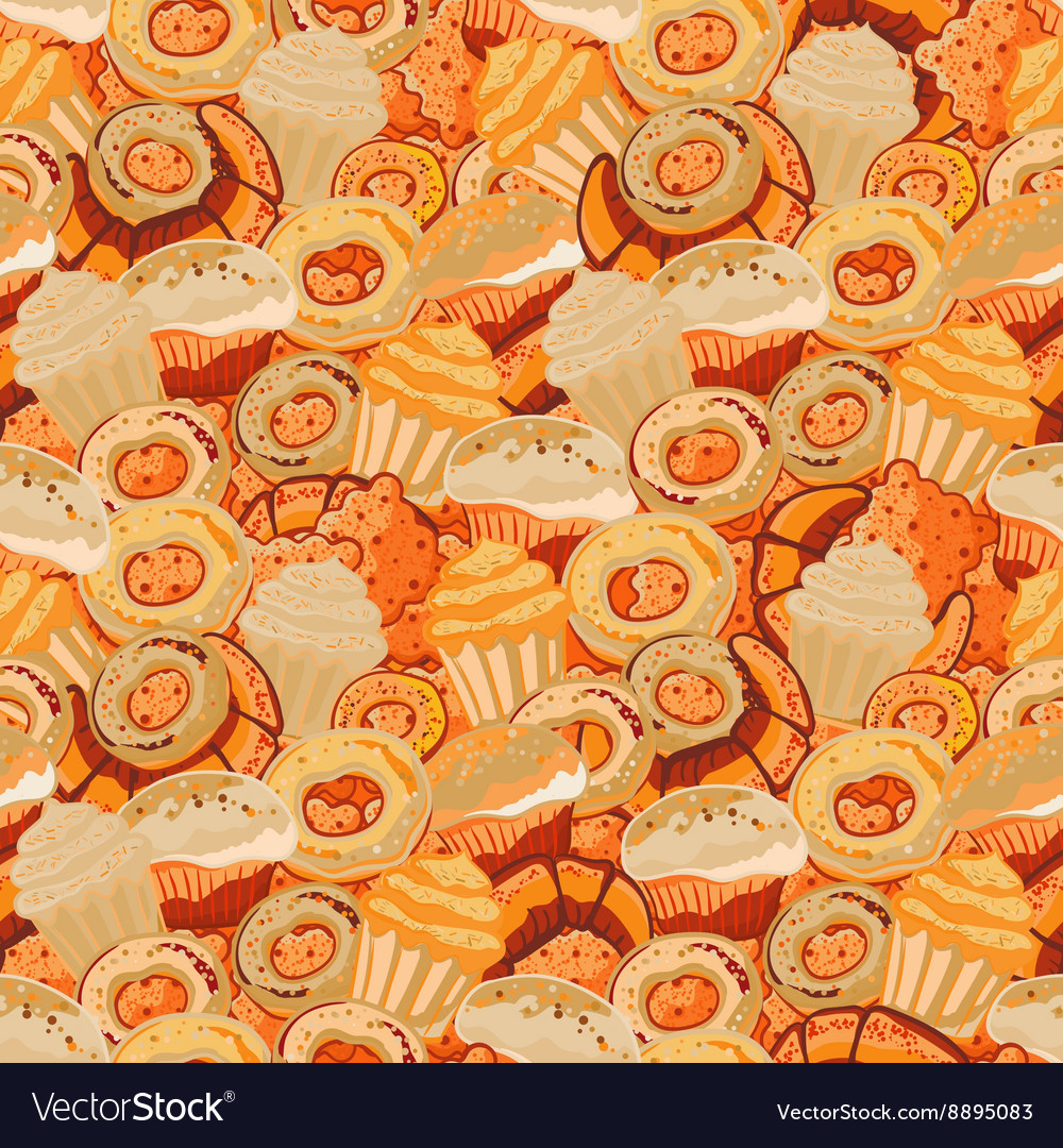 Pastry hand drawn seamless pattern doodle