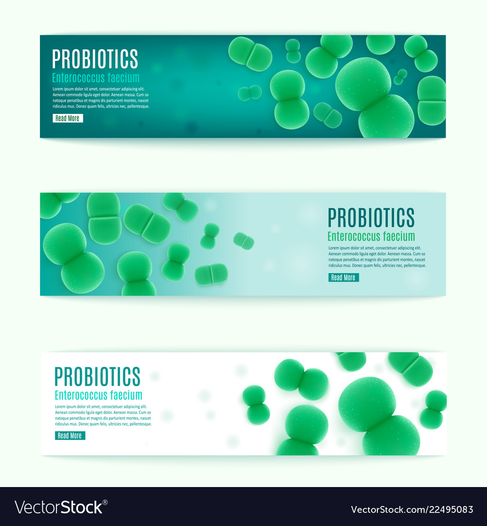 Probiotics horizontale grüne Web-Banner-Set