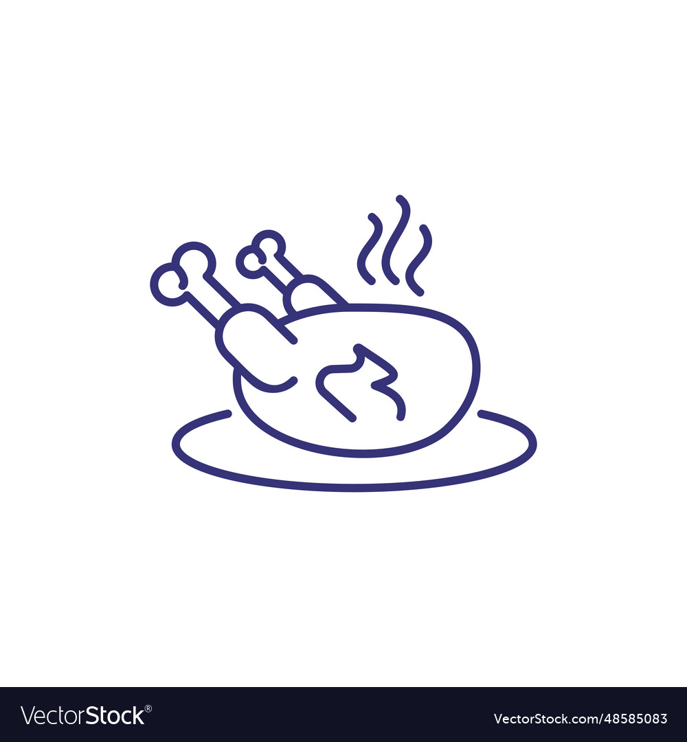 Roast chicken line icon