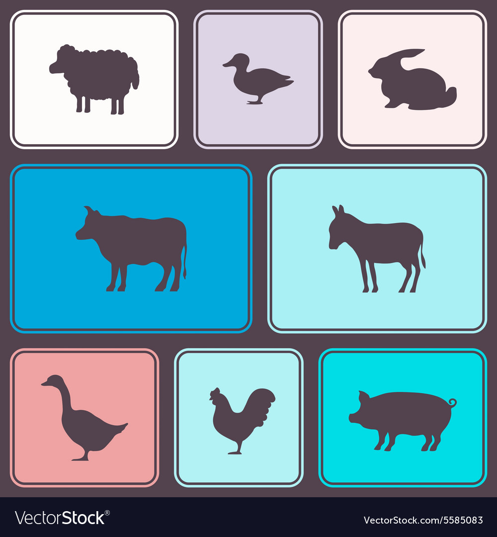 Seamless background with domestic animals