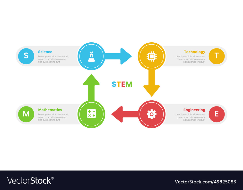 Stem education infographics template diagram with Vector Image