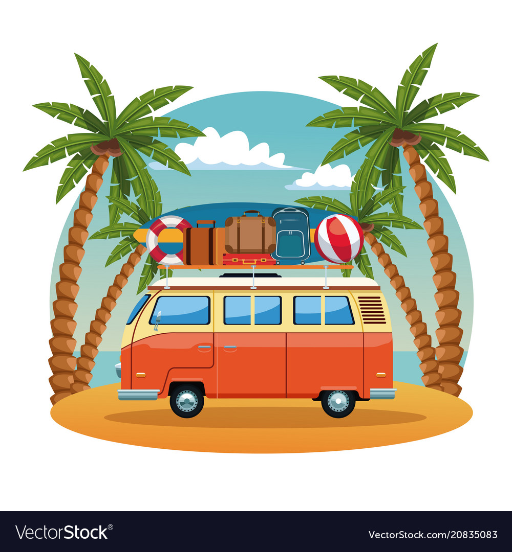 Summer and beach cartoon Royalty Free Vector Image