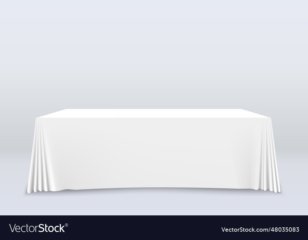 Table with tablecloth art banner