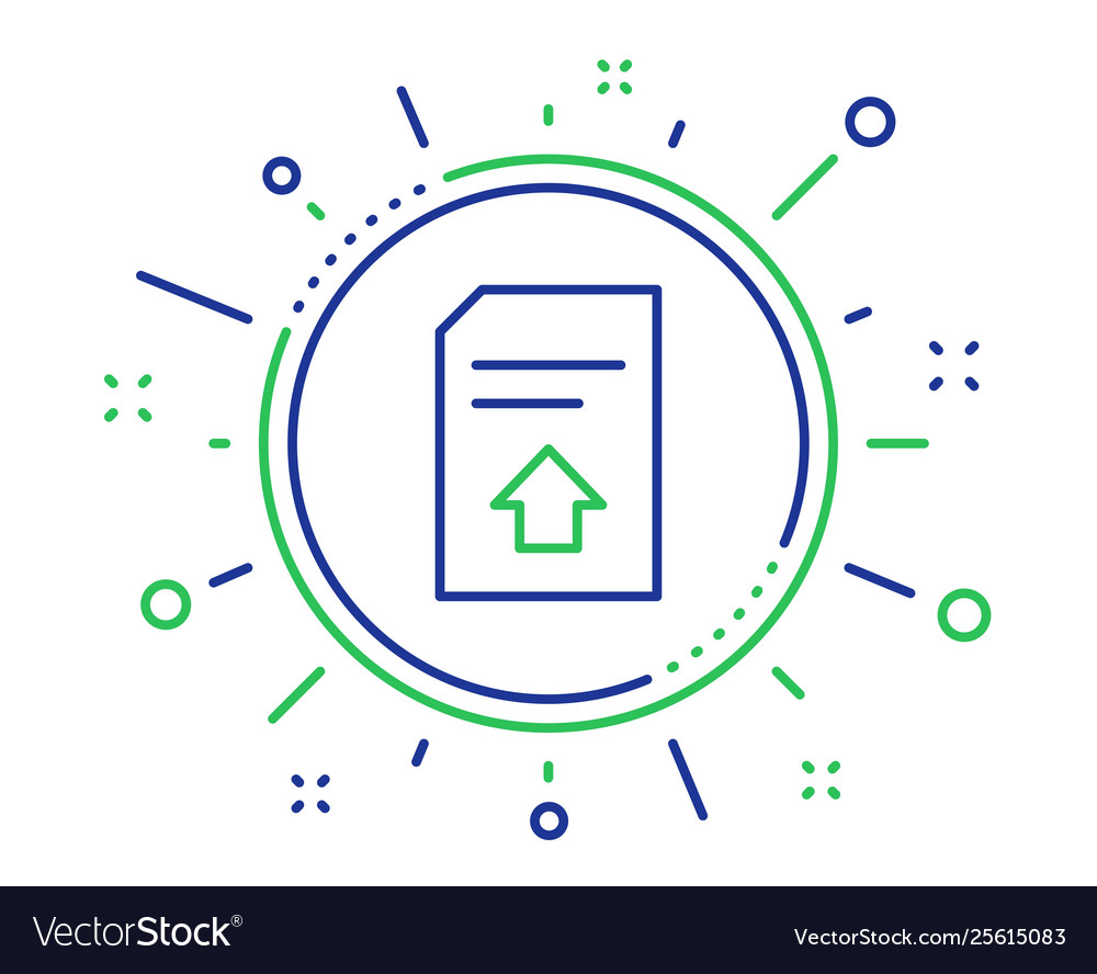 Upload document line icon file sign