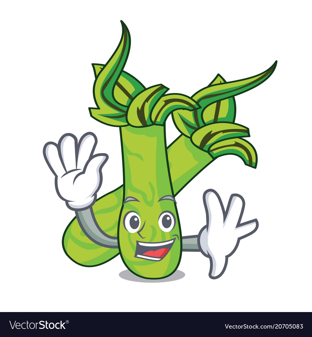 Waving wasabi Charakter Cartoon Stil