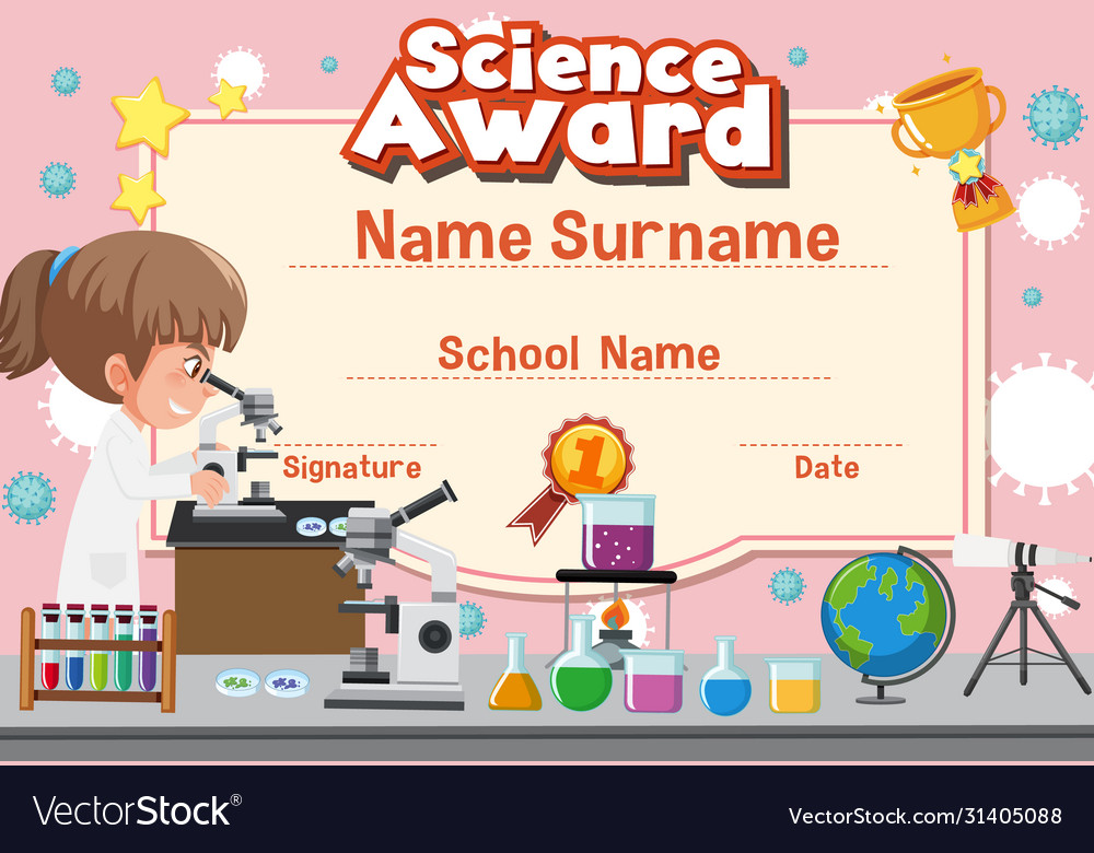 certificate-template-for-science-award-with-kid-vector-image