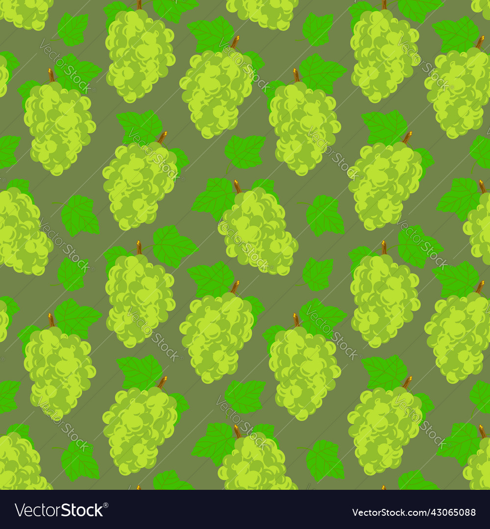 Grape bunch seamless pattern on white background