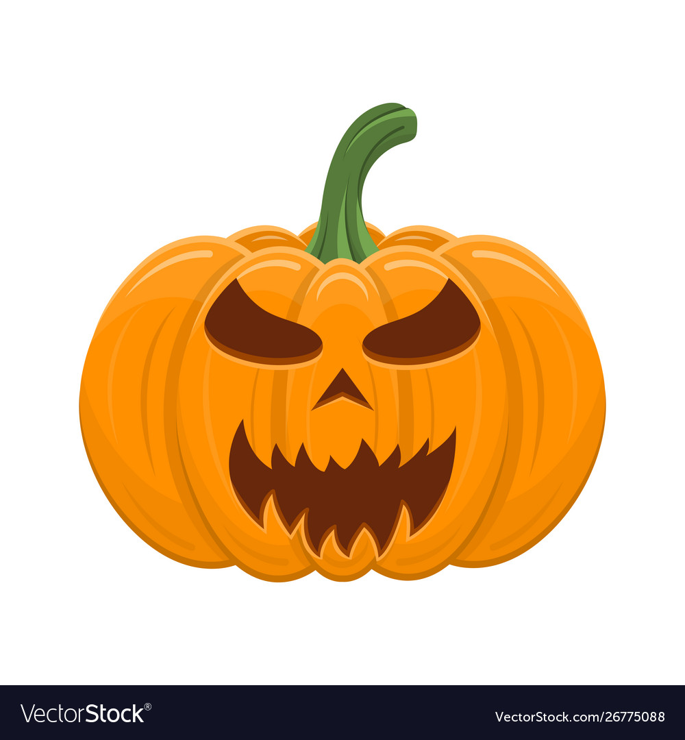 Halloween pumpkin isolated on white background vector image Halloween pumpkin isolated on white background
