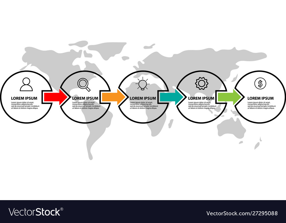 Infographic label design template with icons vector image Infographic label design template with icons