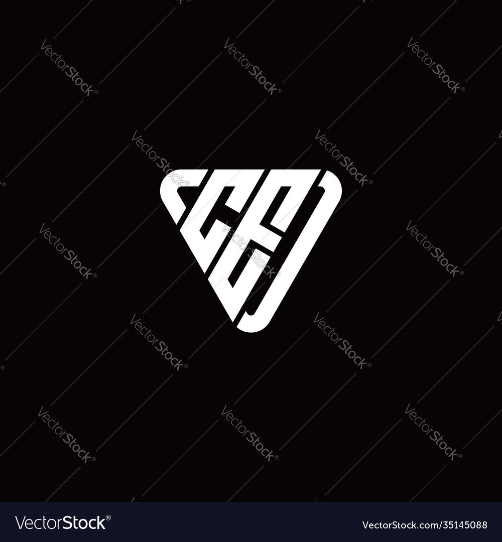 Initial letter c e linked triangle design logo vector image Initial letter c e linked triangle design logo