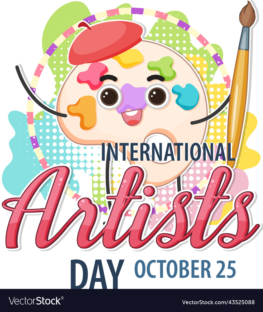 International artists day banner design Royalty Free Vector