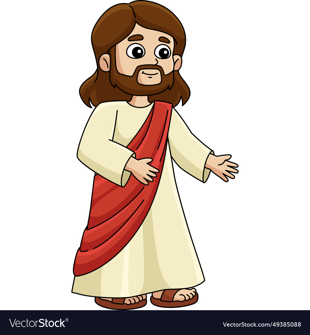 Jesus the messiah cartoon colored clipart Vector Image