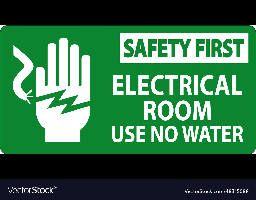 Restricted area sign safety first electrical room