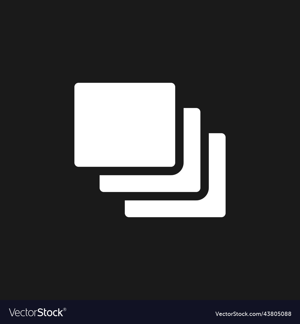 Series of layers dark mode glyph ui icon Vector Image