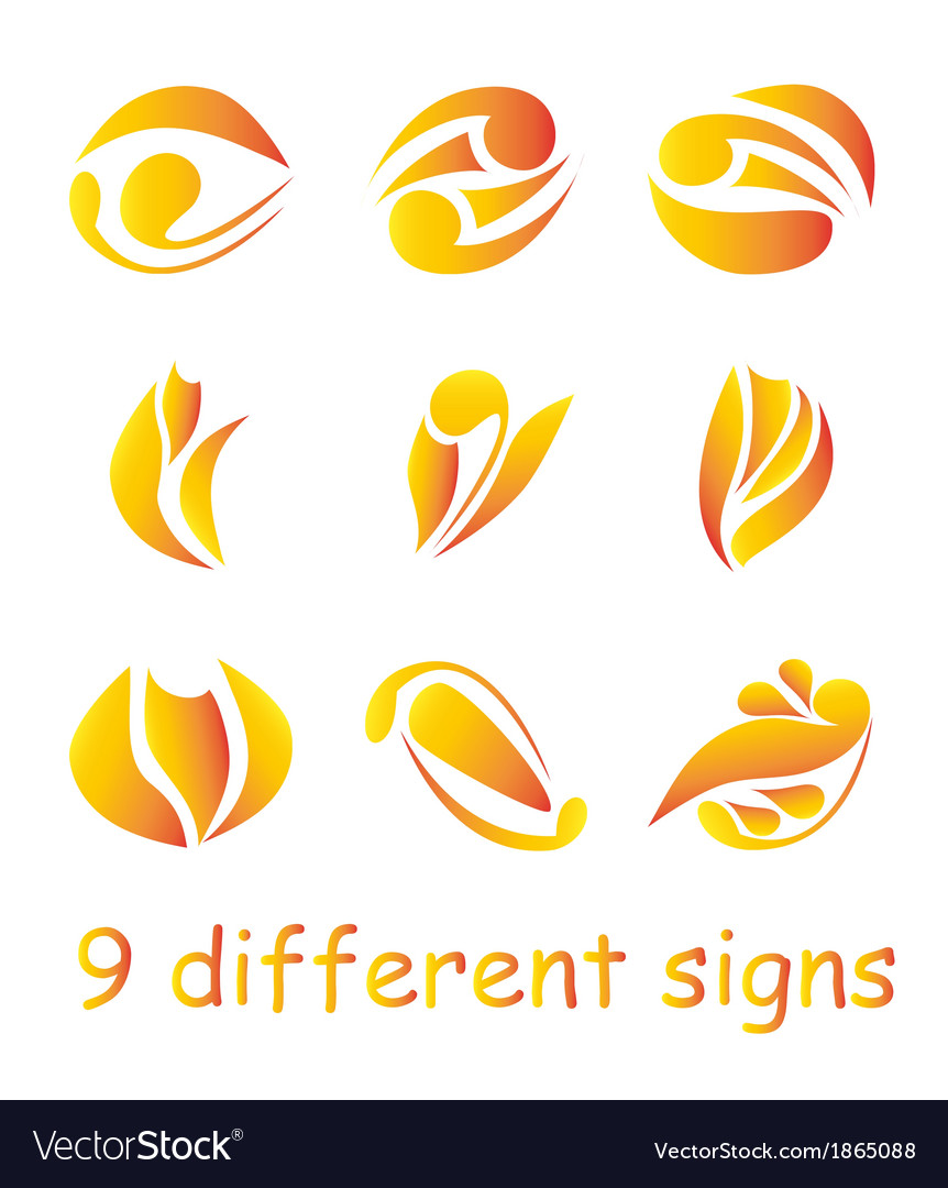 Set of abstract design element