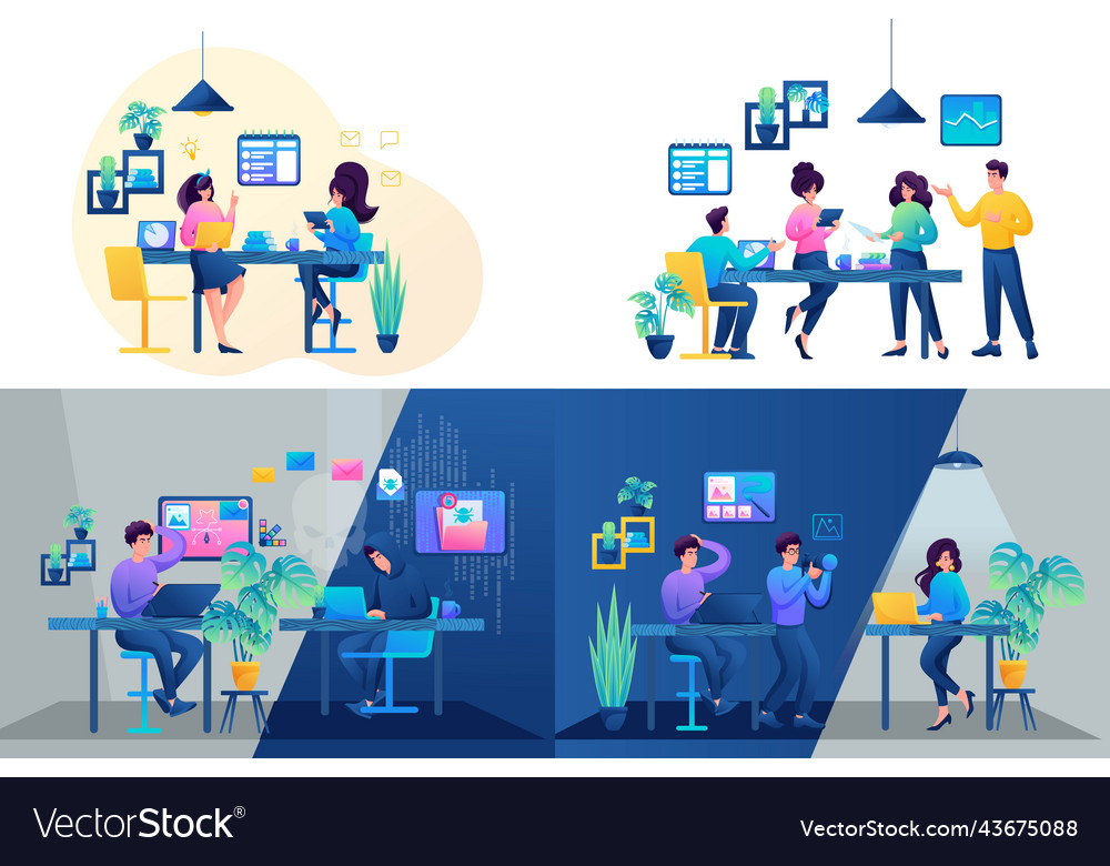 Set of concepts for web design planning vector image Set of concepts for web design planning