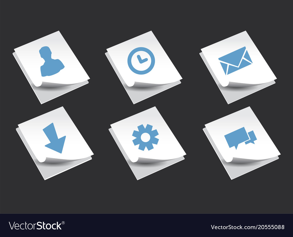 Stack of paper with icons