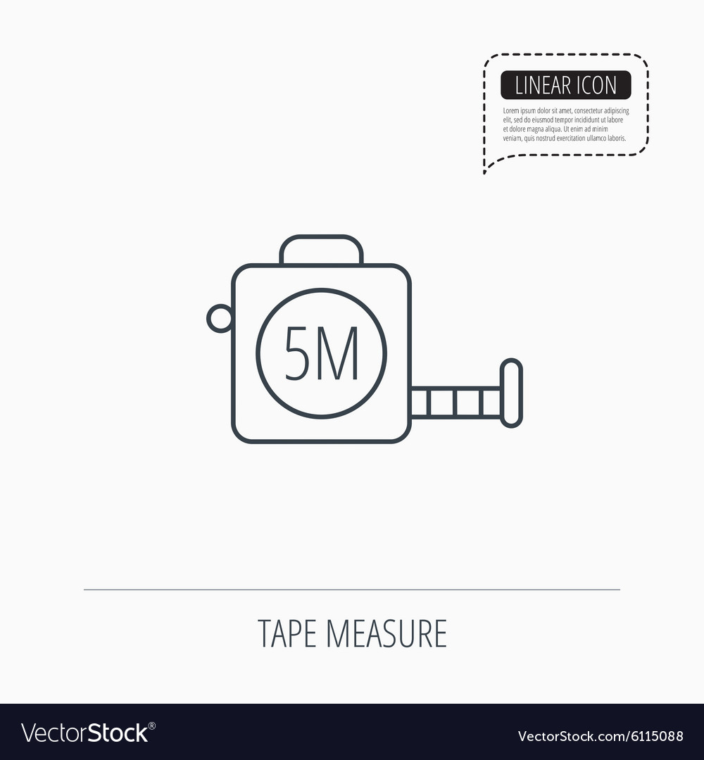 Tape measurement icon roll ruler sign