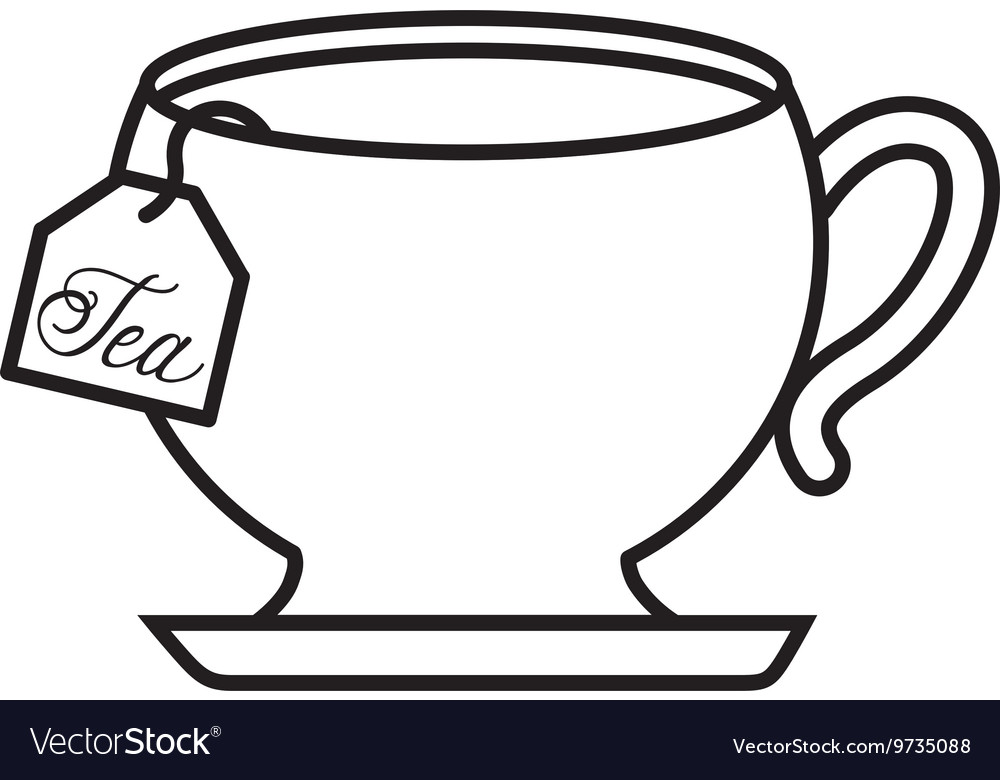 Tea cup with bag isolated icon design