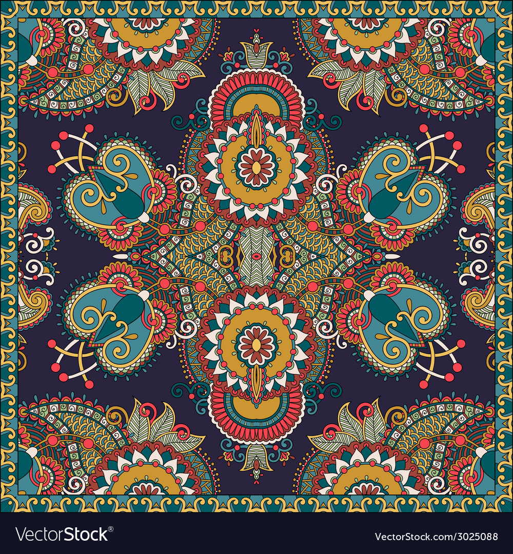 Traditional ornamental floral paisley bandanna Vector Image