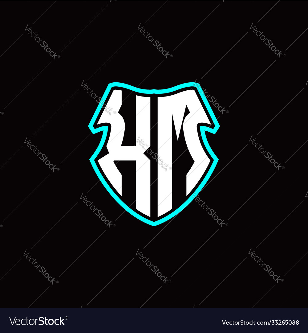 X m initial logo design with a shield shape vector image X m initial logo design with a shield shape