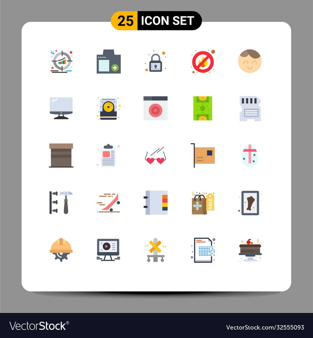 25 universal flat colors set for web and mobile