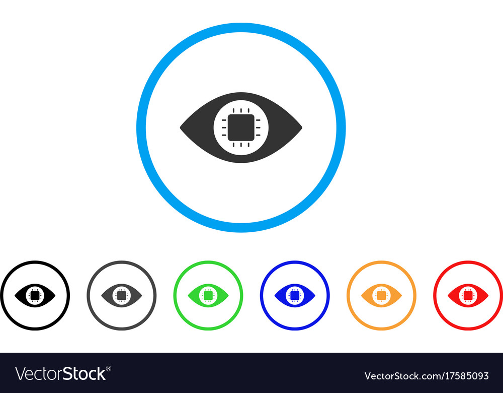 Bionic eye circuit rounded icon