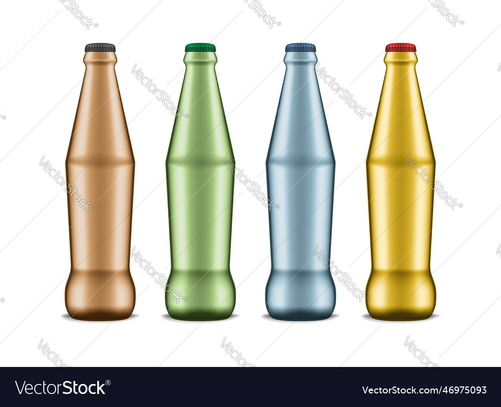 Blank empty clear glass bottle with cap isolated Vector Image