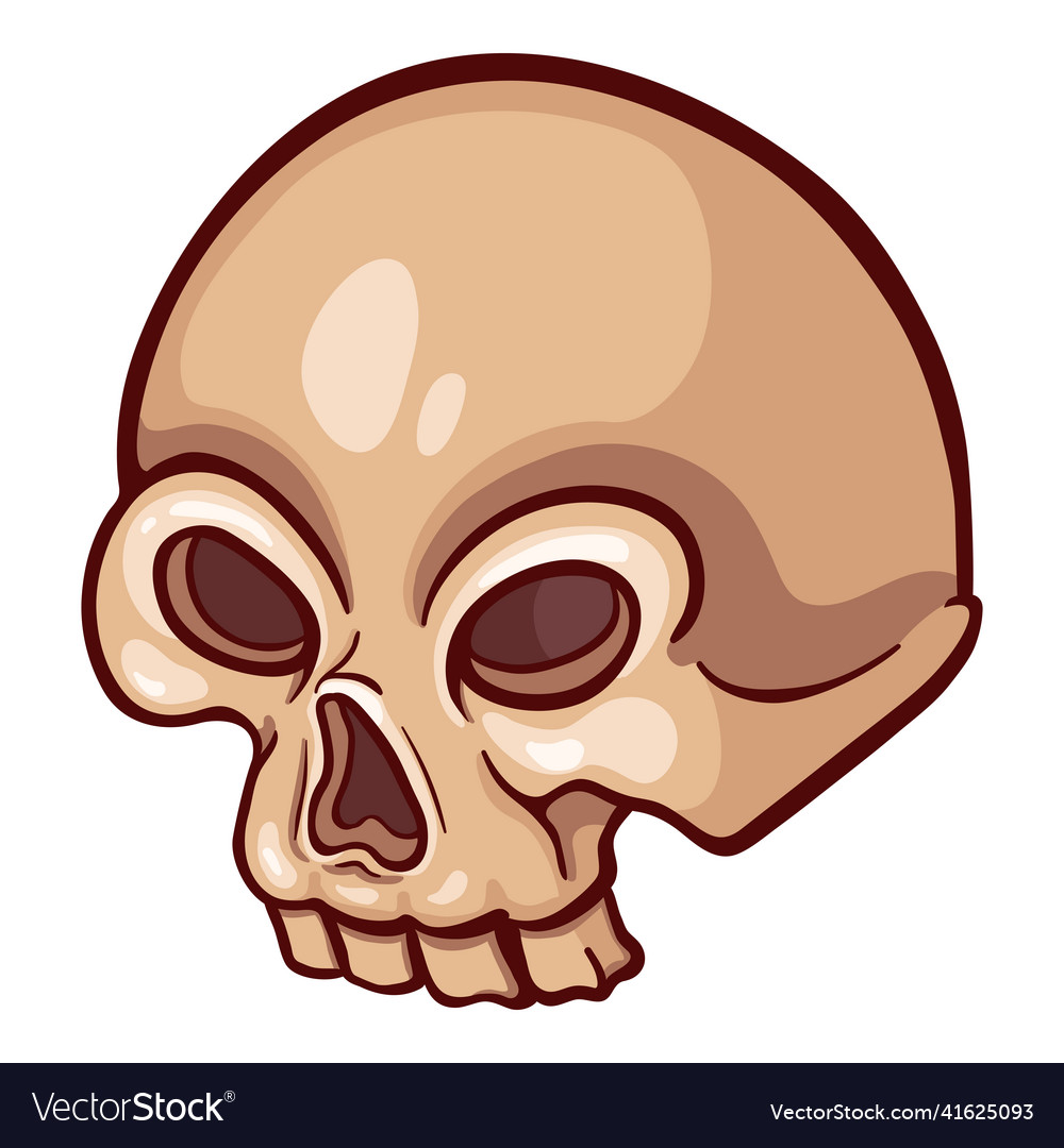 Brown stylized skull comics style