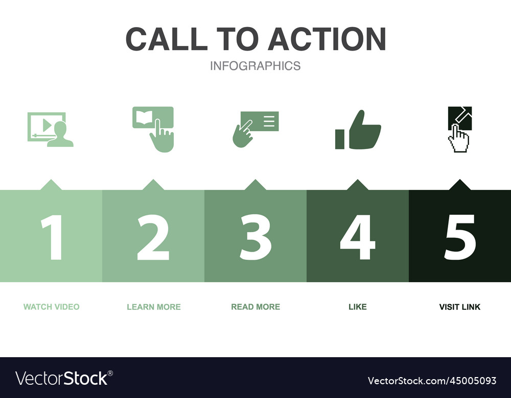 Call to action icons infographic design template