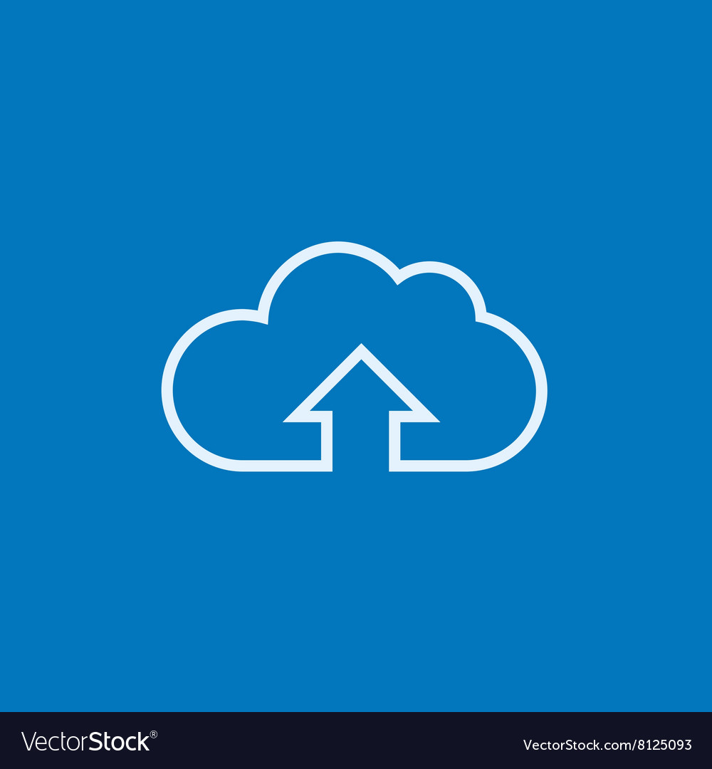 Cloud with arrow up line icon