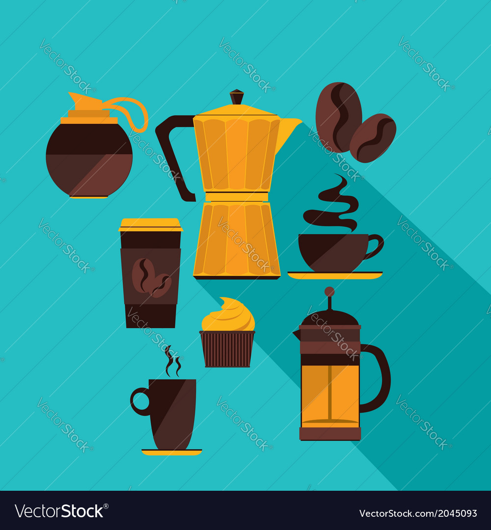 Coffee Icon Menu Flat Design For Menu Shop Vector Image