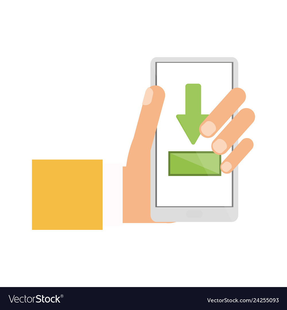 Downloading from smartphone symbol