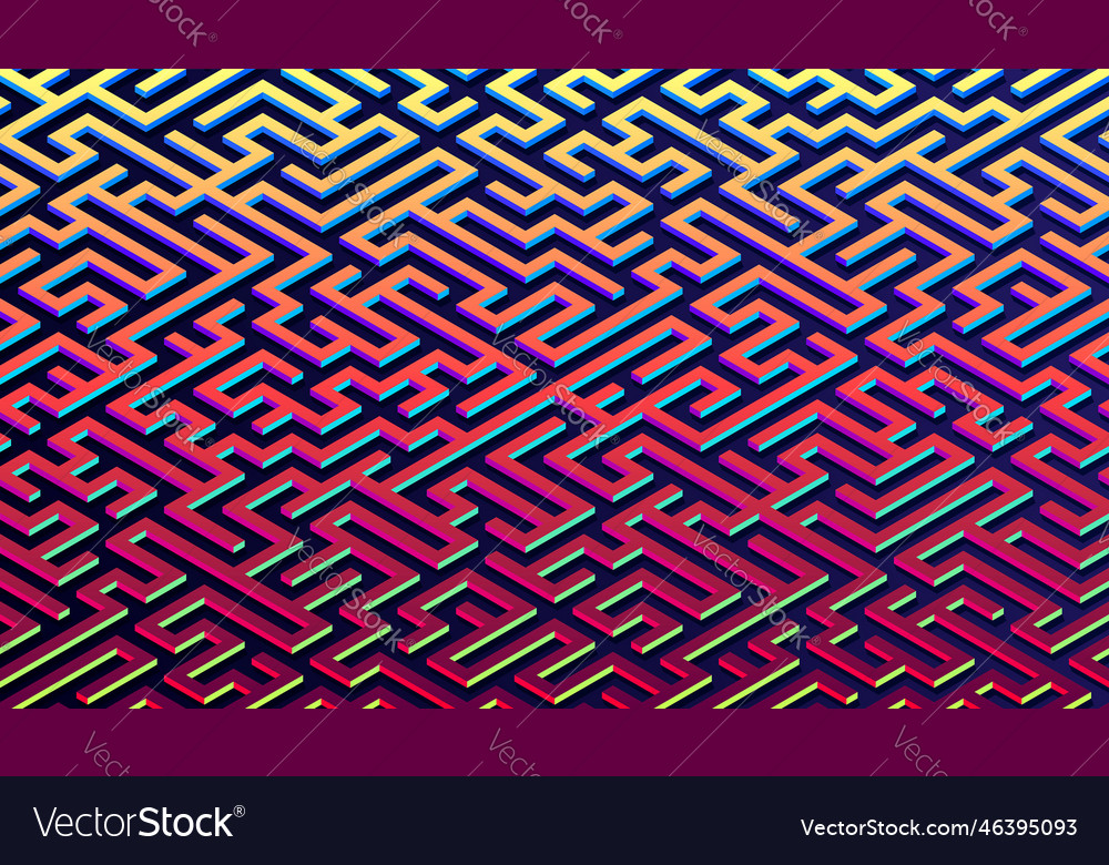 Maze pattern abstract background with vibrant vector image Maze pattern abstract background with vibrant