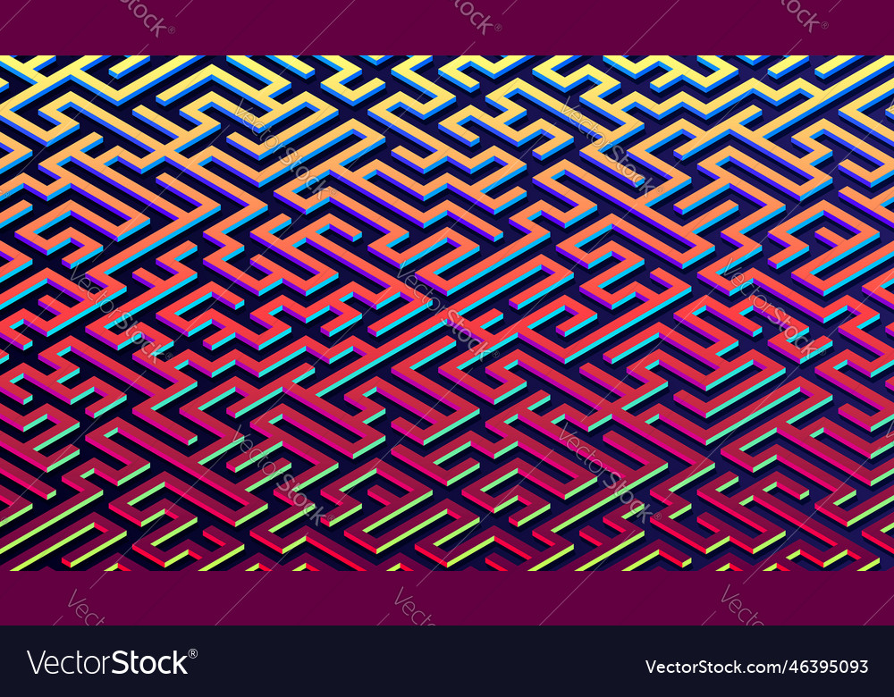 Maze pattern abstract background with vibrant