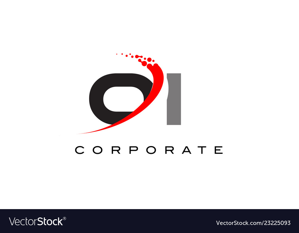 Oi modern letter logo design with swoosh