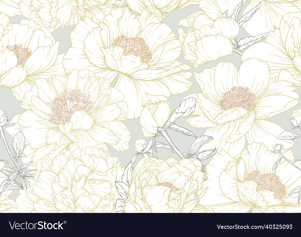 Peonis Blumen nahtlose Muster Hintergrund vector image Peonis Blumen nahtlose Muster Hintergrund