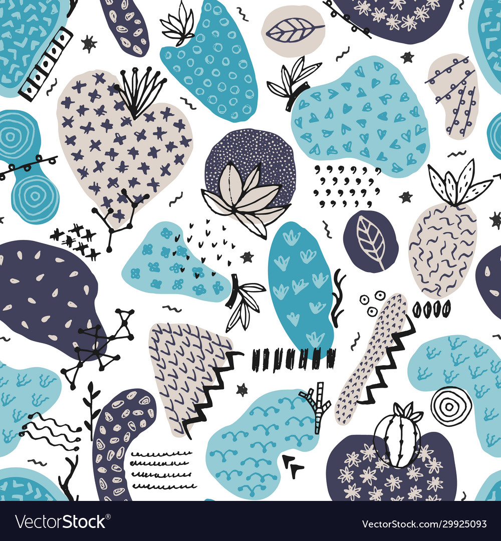 Seamless pattern with hand drawn abstract vector image Seamless pattern with hand drawn abstract