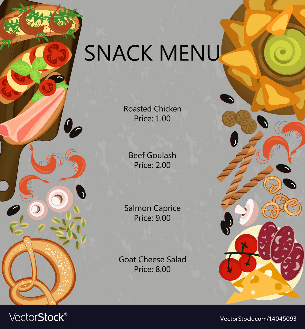 Snak restaurant menu