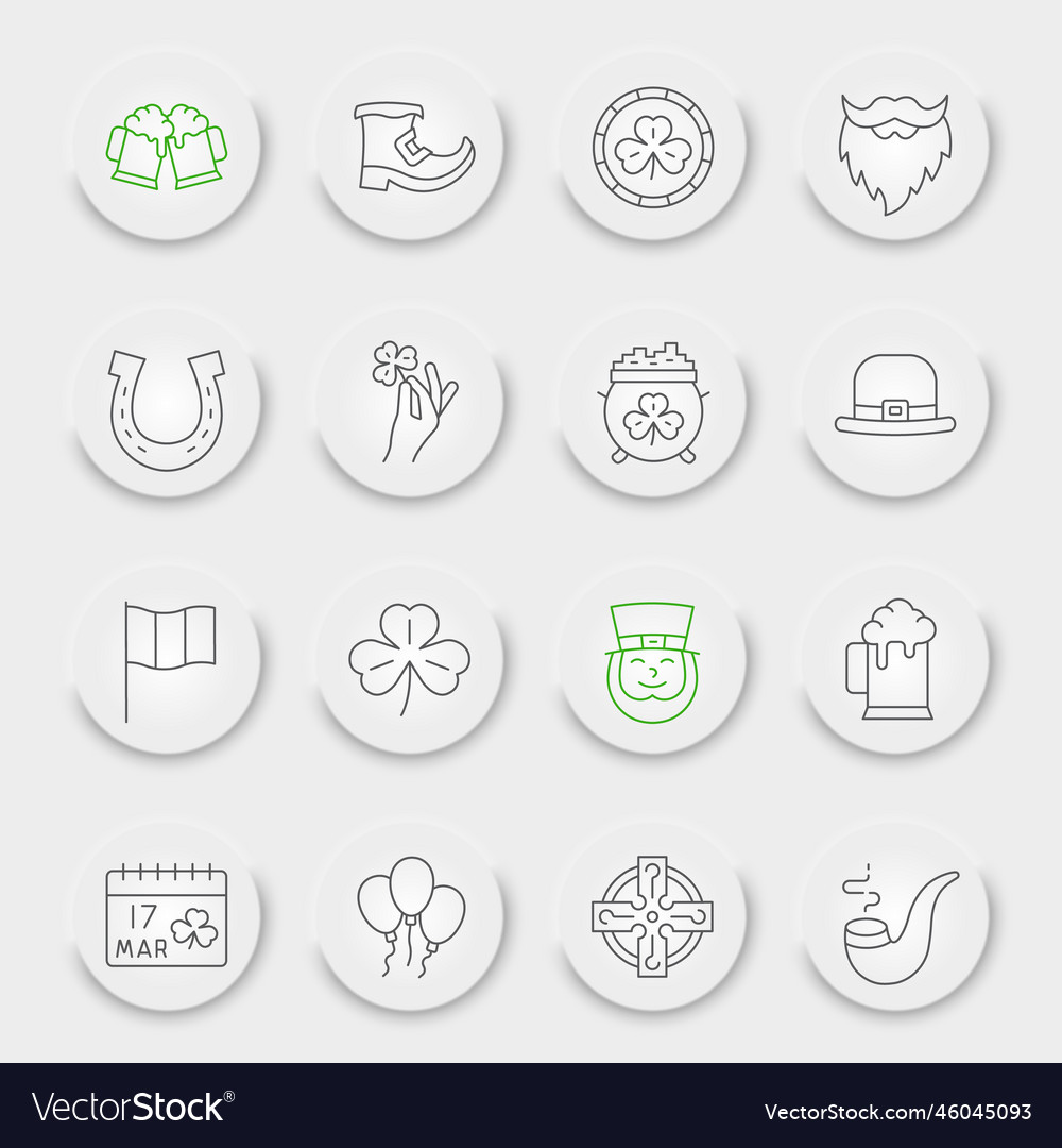 St Patrioten Tag Linie Icon Set