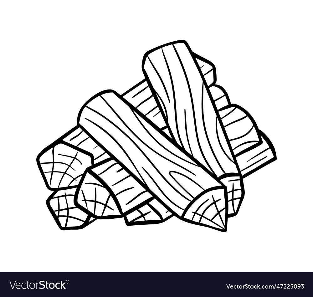 Stack of nature firewood line monochrome black