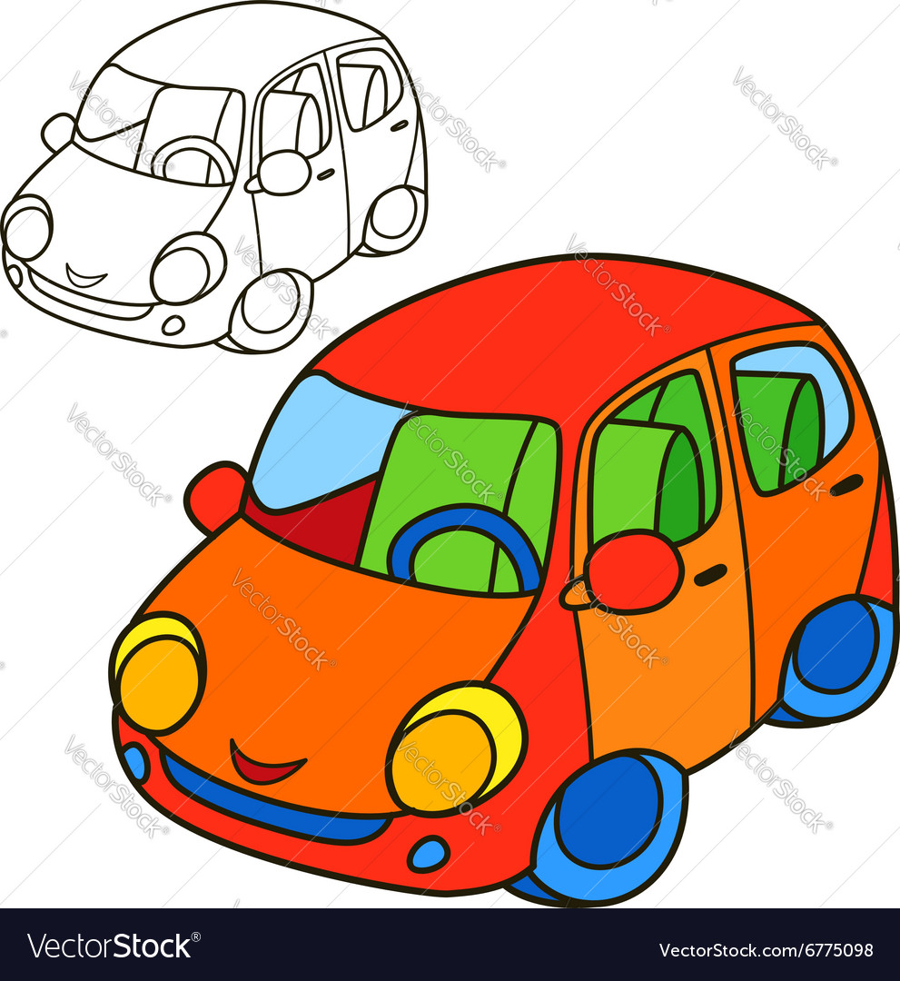 Cartoon Characters Car Coloring Book