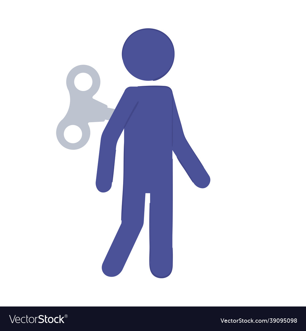 Character with a clockwork mechanism Royalty Free Vector