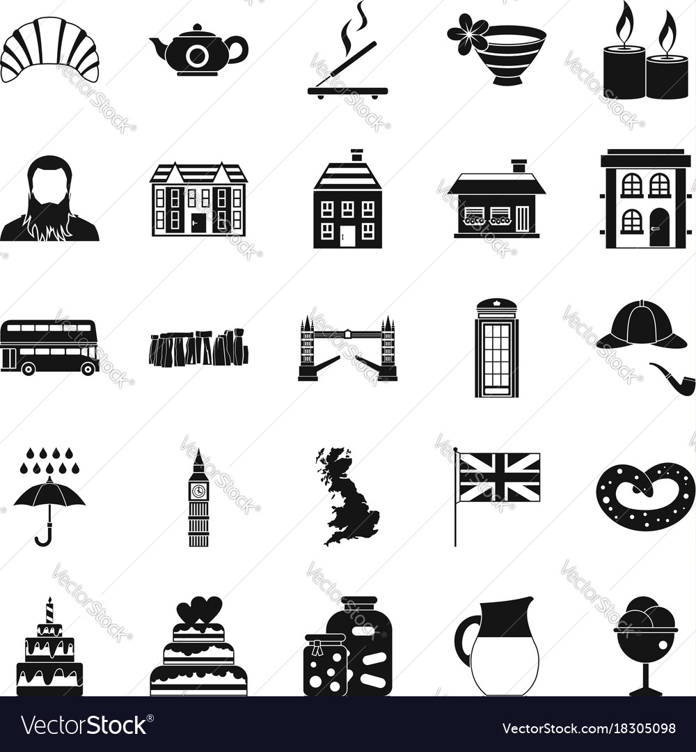 Coffee house icons set simple style Royalty Free Vector